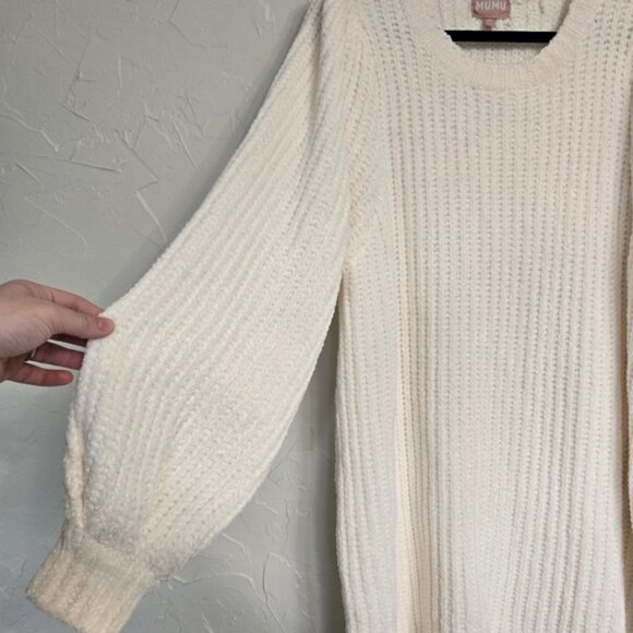 Mumu Cream Chenille Knit Dixon Sweater Dress - Picture 7 of 11